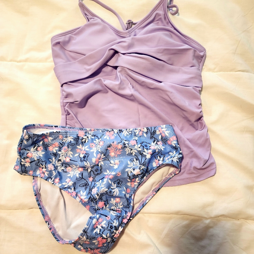 Girls 2 Piece Tankini Swimsuit - New - Size 11/12